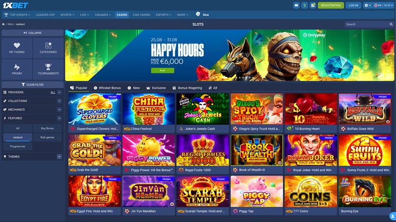 1xBet Casino — Jackpot games