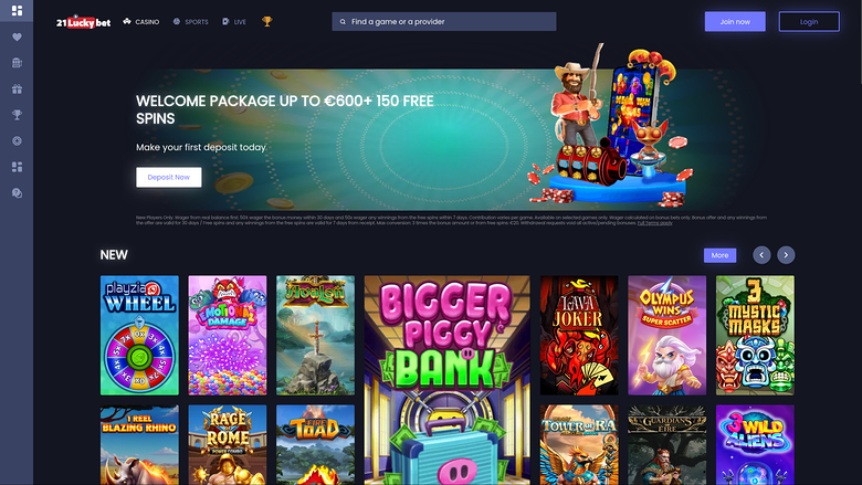 21LuckyBet Casino — Homepage
