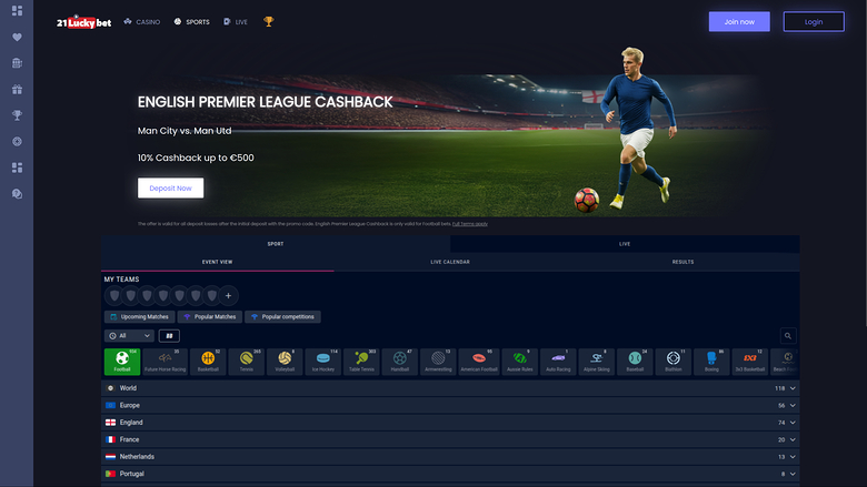 21LuckyBet Casino — Sportsbook