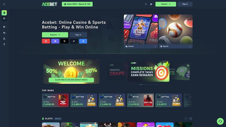 Acebet Casino — Homepage