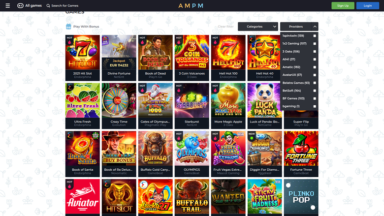 AMPM Casino — Games by studio