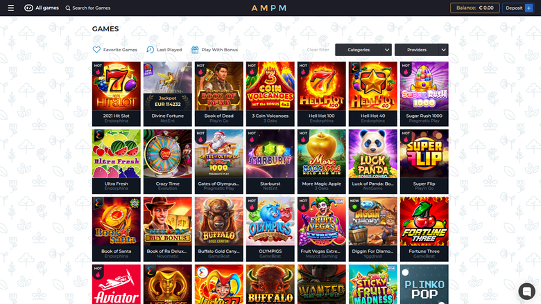 AMPM Casino — Games lobby