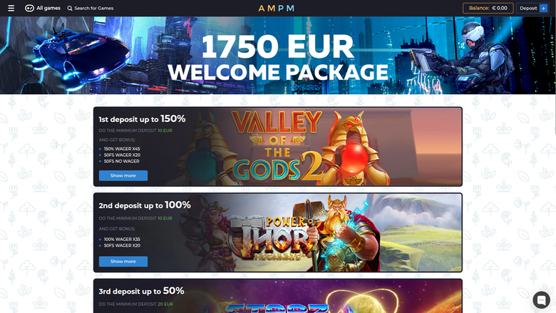 AMPM Casino — Promotions page