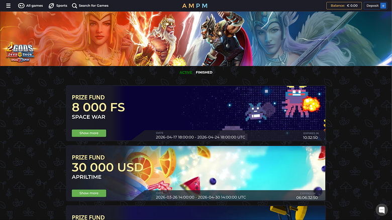 AMPM Casino — Tournaments