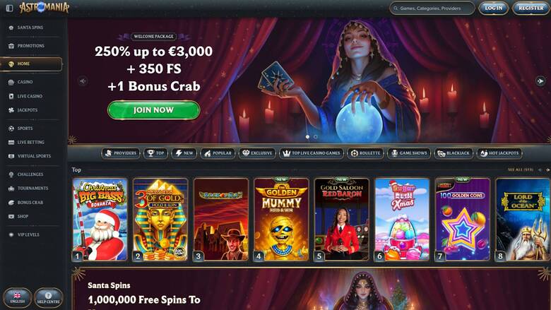AstroMania Casino — Homepage