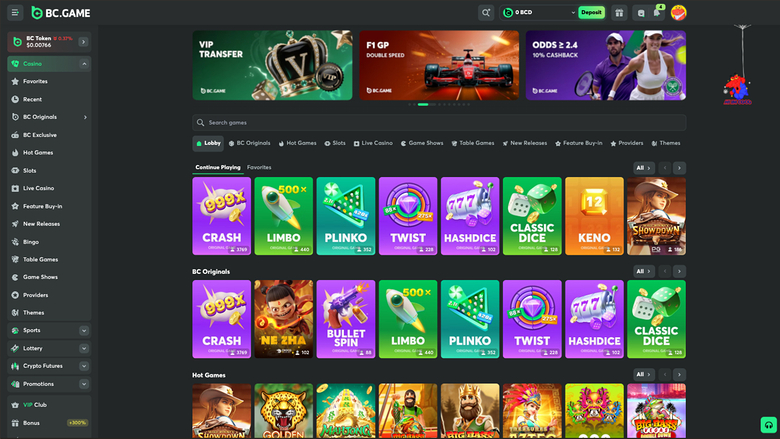 BC.Game Casino — Games lobby
