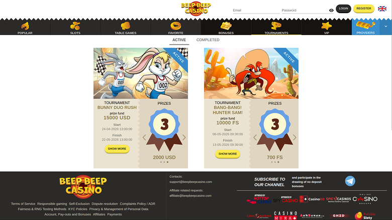 Beep Beep Casino — Tournaments
