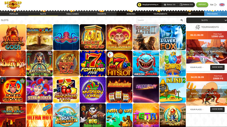Beep Beep Casino — Games lobby