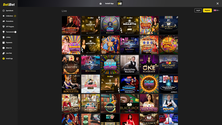 Beti Bet Casino — Live dealer lobby