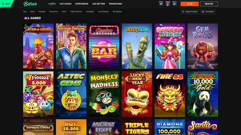 Betinia Casino — Games lobby