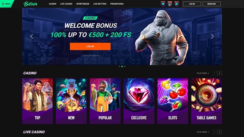 Betinia Casino — Homepage