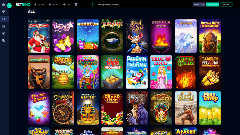 Betrino Casino — Games lobby