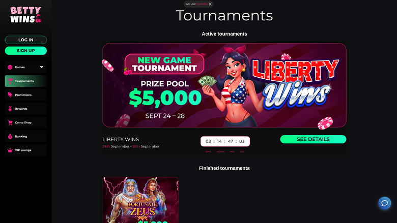BettyWins Casino — Tournaments