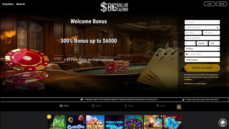 Big Dollar Casino — Homepage