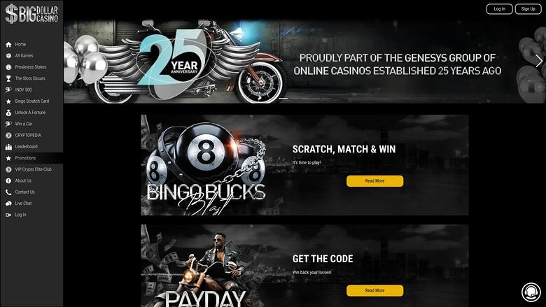 Big Dollar Casino — Promotions page