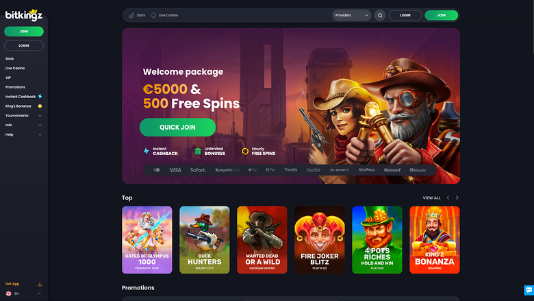 Bitkingz Casino — Homepage
