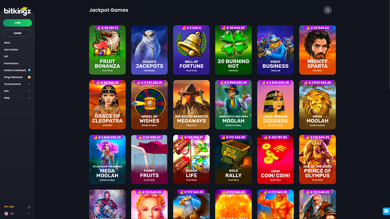 Bitkingz Casino — Jackpot games