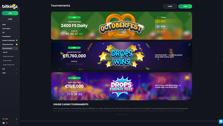 Bitkingz Casino — Tournaments