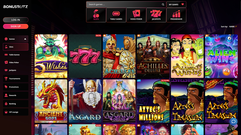 BonusBlitz — Games lobby