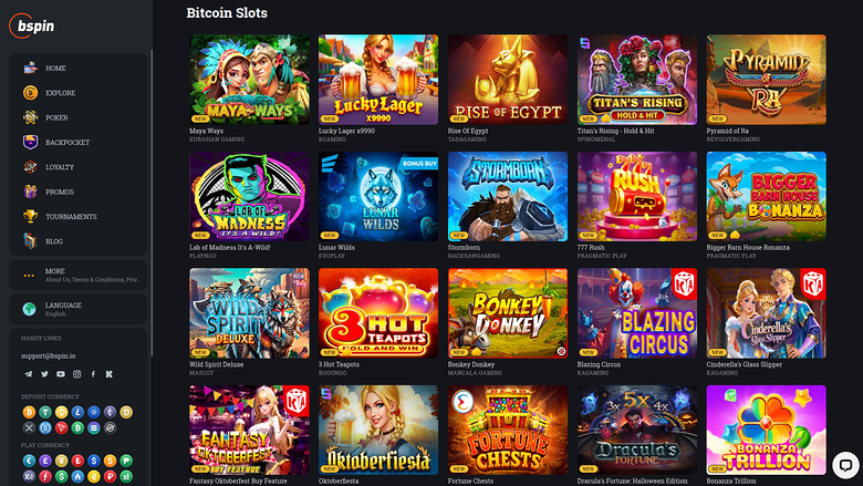 Bspin.io Casino — Games lobby