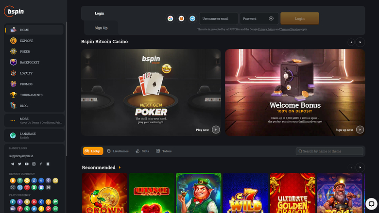 Bspin.io Casino — Homepage