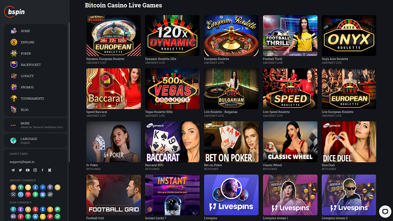 Bspin.io Casino — Live dealer lobby