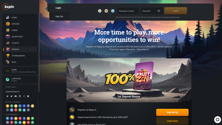 Bspin.io Casino — Promotions page