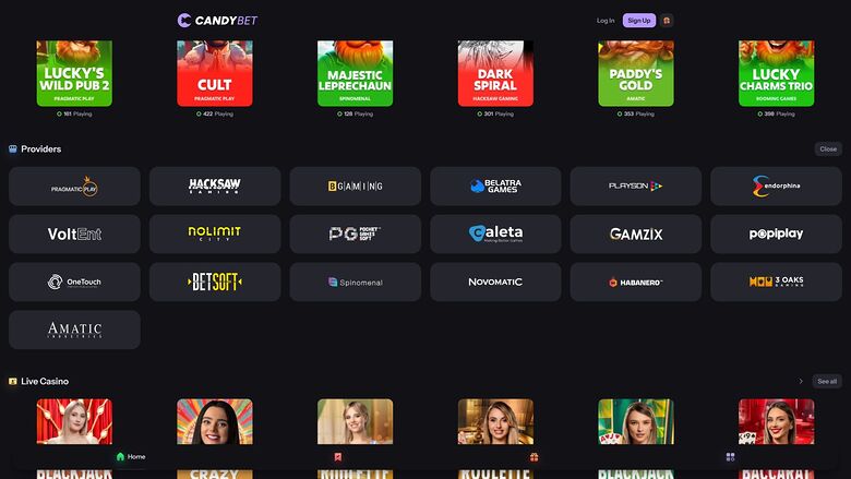 CandyBet Casino — Games by studio