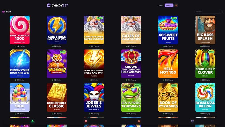 CandyBet Casino — Games lobby