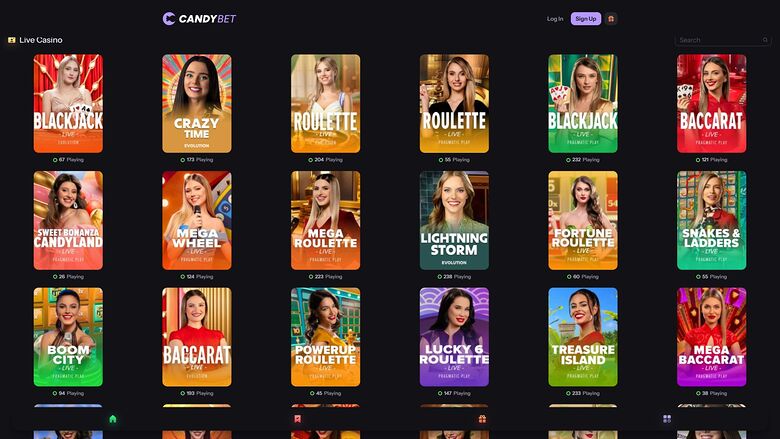 CandyBet Casino — Live dealer lobby
