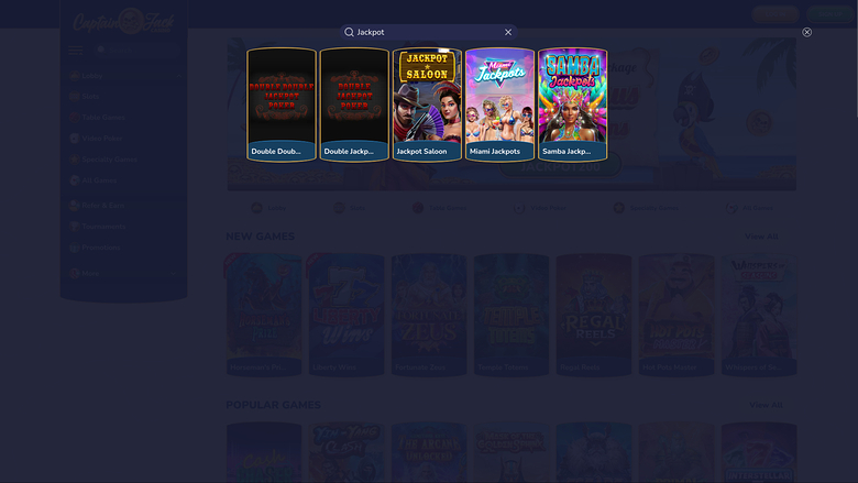 Captain Jack Casino — Jackpot games