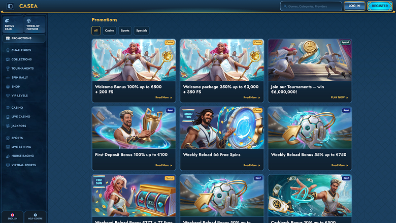 Casea Casino — Promotions page