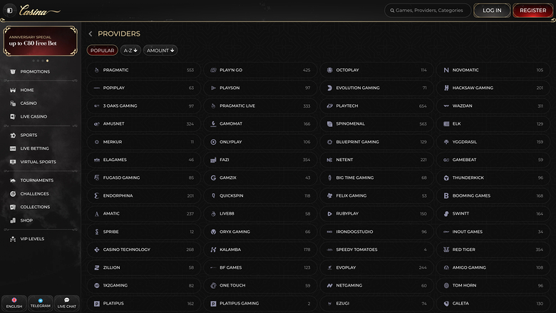 Casina Casino — Developers
