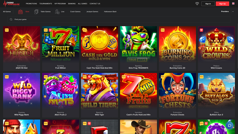 Casino Adrenaline — Games lobby