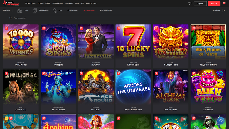 Casino Adrenaline — Jackpot games