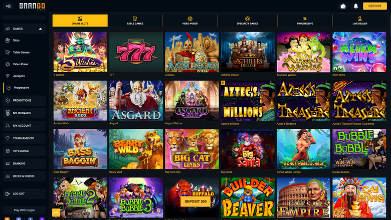 Casino Brango — Games lobby