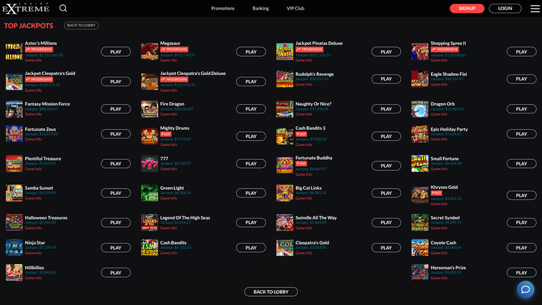 Casino Extreme — Jackpot games