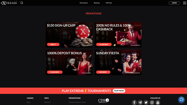 Casino Extreme — Promotions page