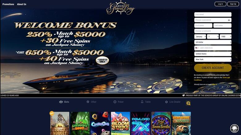 Casino Grand Bay — Homepage