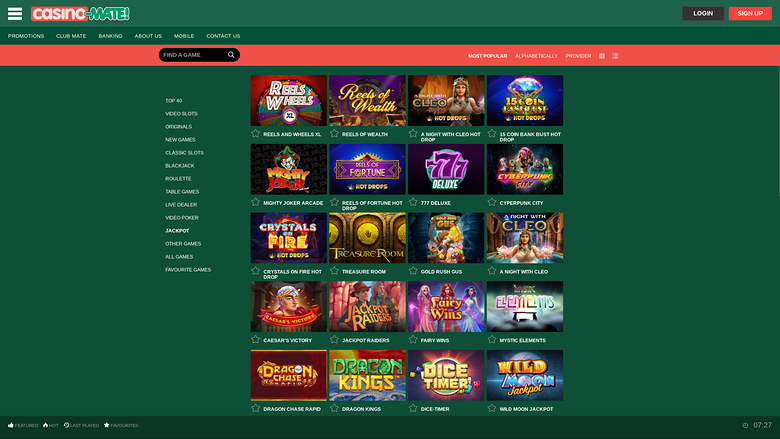 Casino Mate — Jackpot games