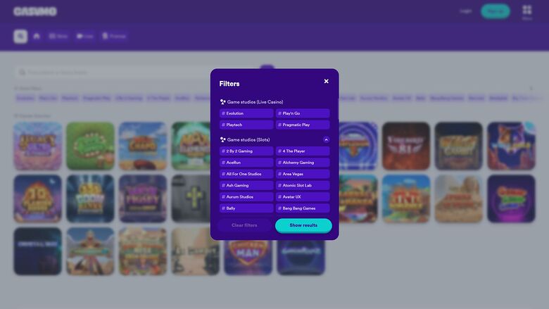 Casumo Casino — Games by studio