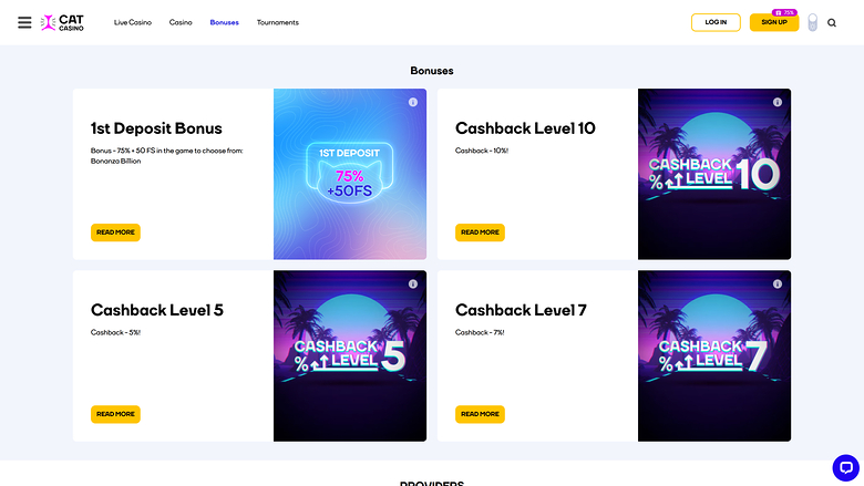 Cat Casino — Promotions page