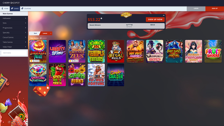 Cherry Jackpot Casino — Games lobby
