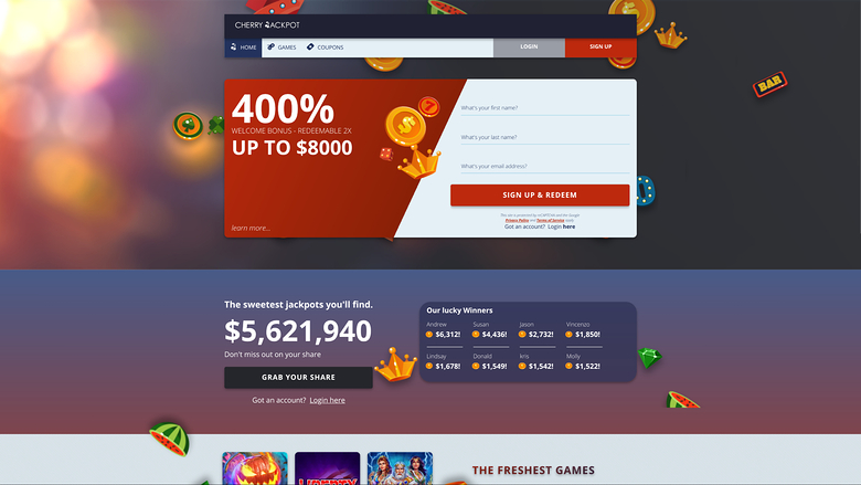 Cherry Jackpot Casino — Homepage