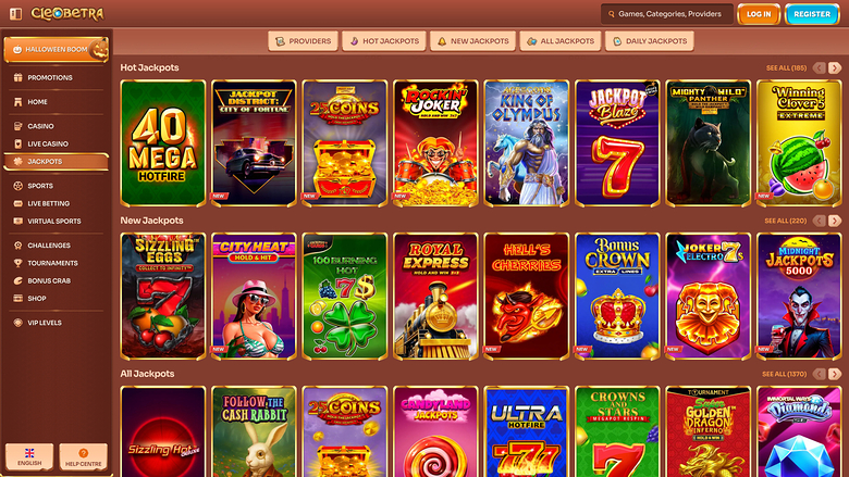 Cleobetra Casino — Jackpot games