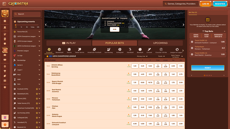 Cleobetra Casino — Sportsbook