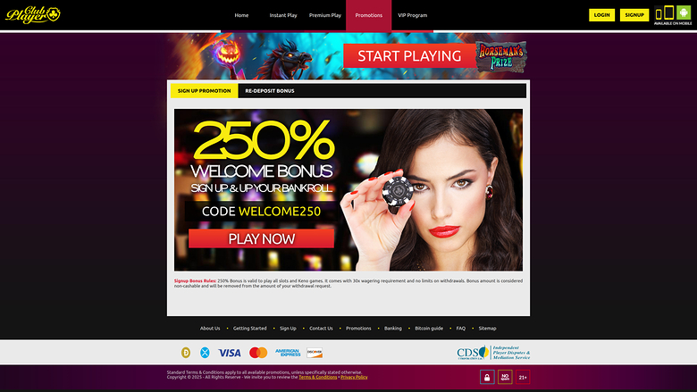 Club Player Casino — Promotions page
