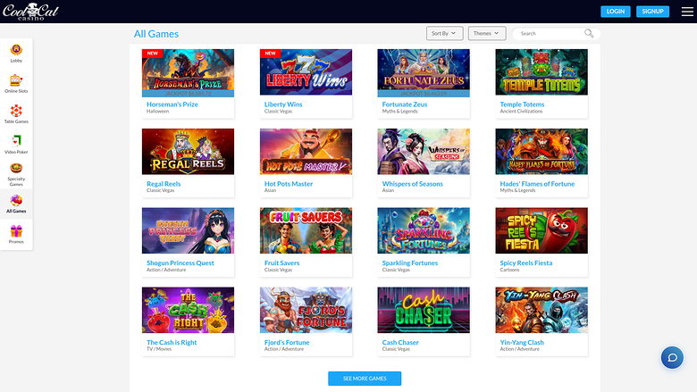 Cool Cat Casino — Games lobby