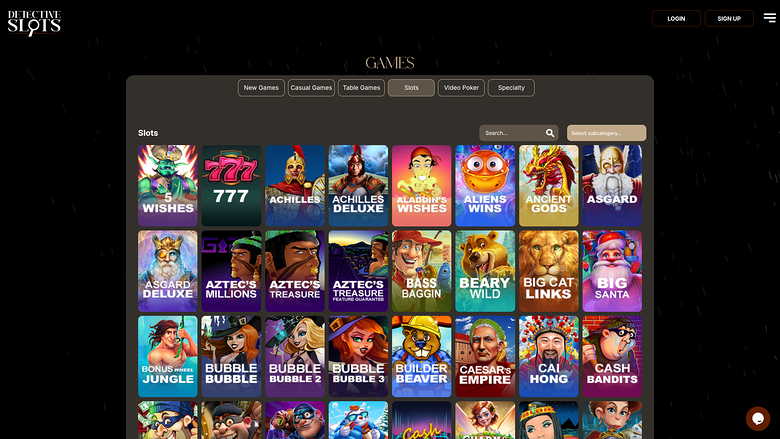 DetectiveSlots Casino — Games lobby