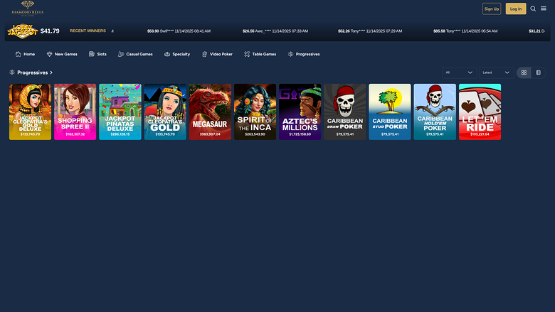 Diamond Reels Casino — Jackpot games